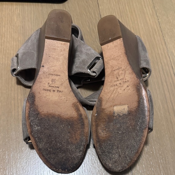 rag & bone “Damien” Beige Wedge Sandals